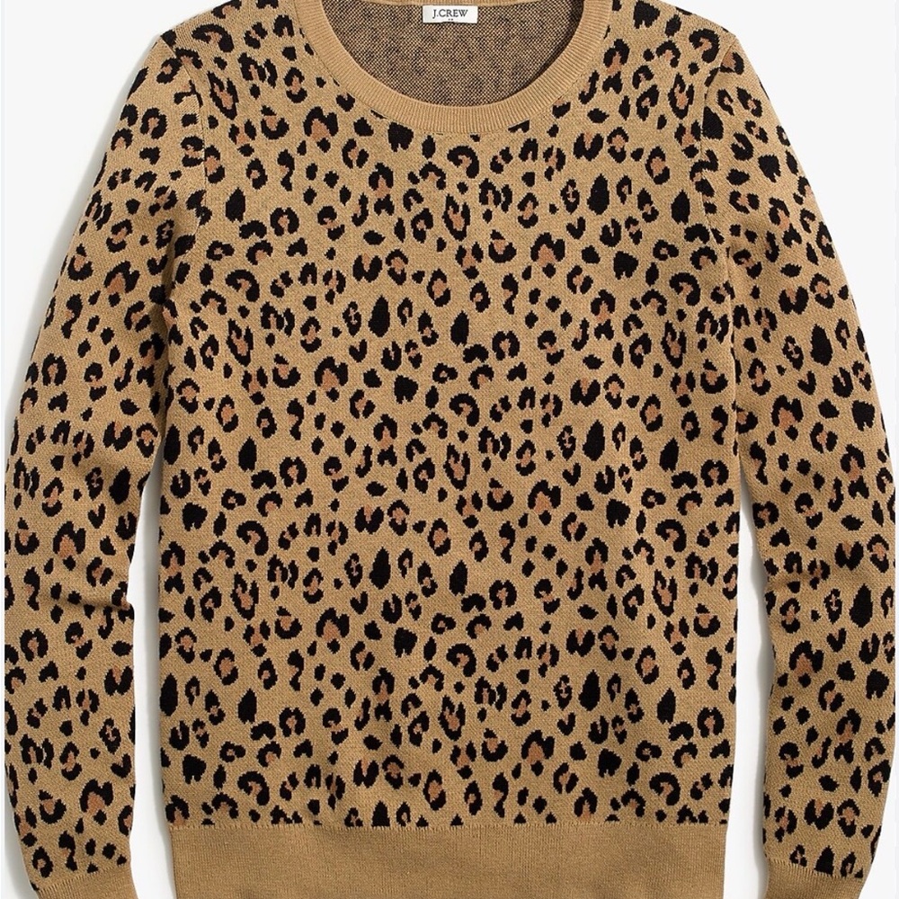 J. Crew Leopard Print Sweater - Tan and Black